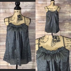 Rebecca Taylor Silk Sleeveless Top w/ Shimmer